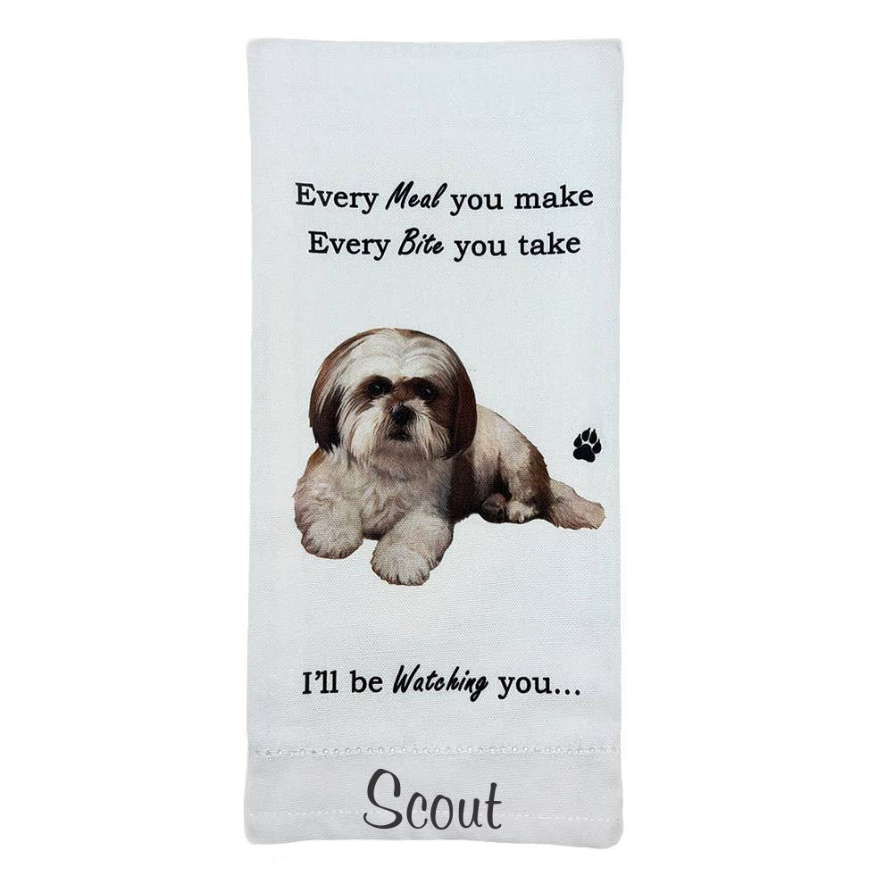 Shih tzu Tan and White Kitchen Towel - Premium Kitchen Towels from E&S Pets - Just $10.95! Shop now at Pat's Monograms