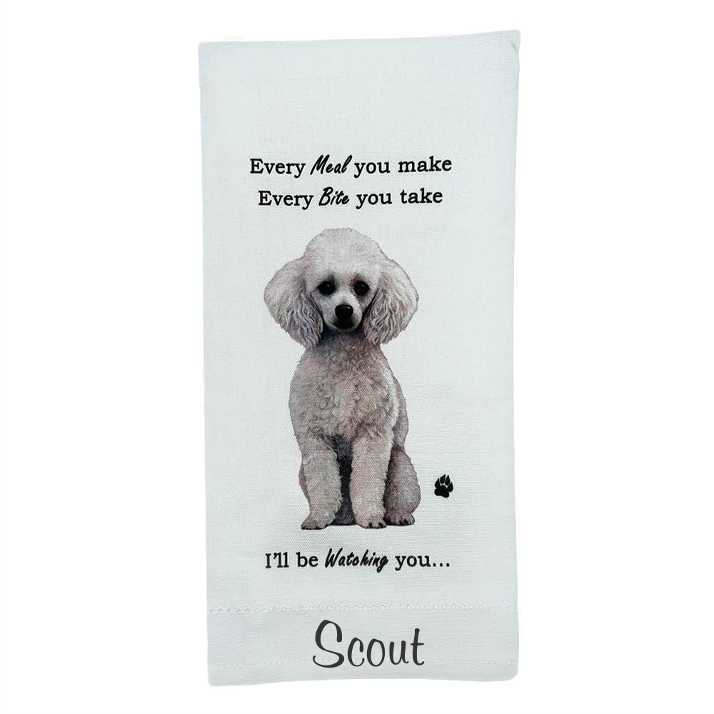 White Poodle Kitchen Towel - Premium Kitchen Towels from E&S Pets - Just $9.95! Shop now at Pat's Monograms