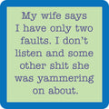 Two faults coaster — Drinks on Me coasters