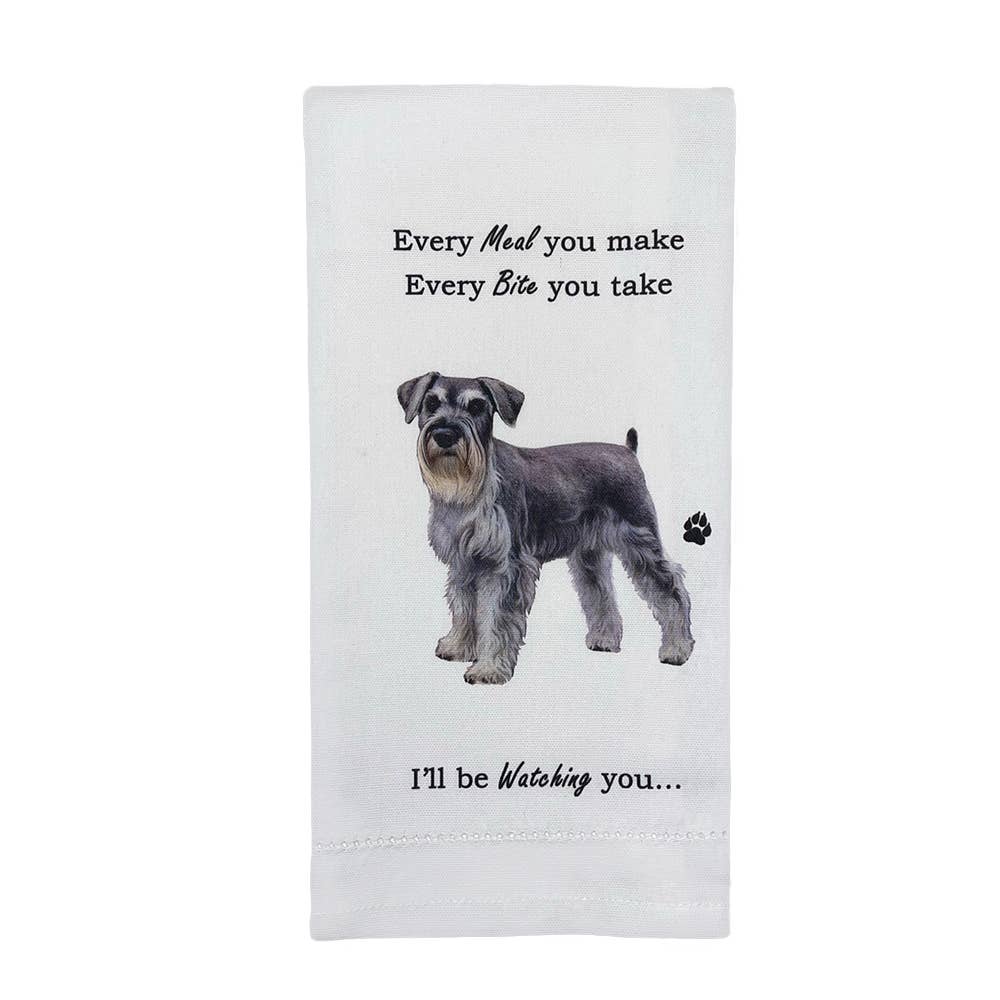 Schnauzer Kitchen Towel - Uncropped Ears - Premium Kitchen Towels from E&S Pets - Just $10.95! Shop now at Pat's Monograms
