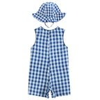 Royal Blue Ginham Romper and Sunhat — Lil Cactus Baby & Toddler Outfits