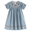 Light Blue Puppy Smocked Bishop Dress — Lil Cactus Baby & Toddler Dresses