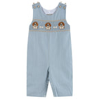 Light Blue Puppy Smocked Overalls — Lil Cactus Baby & Toddler Outfits