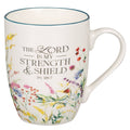 Mug Multi-Floral Lord is my Strength Ps. 28:7 — Christian Art Gifts gift item