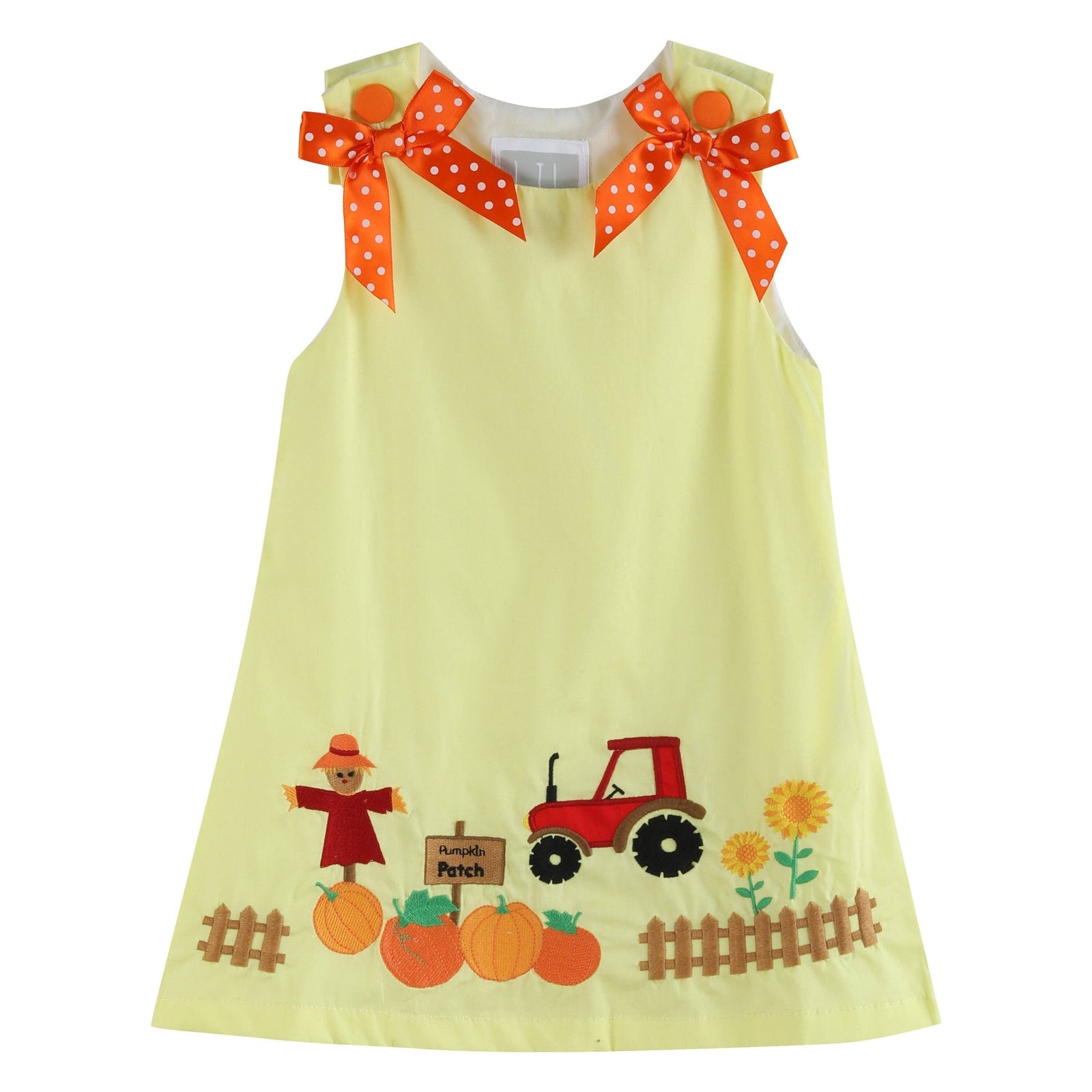 Yellow Pumpkin Patch Bow Dress - Premium Baby & Toddler Dresses from Lil Cactus - Just $36.95! Shop now at Pat's Monograms