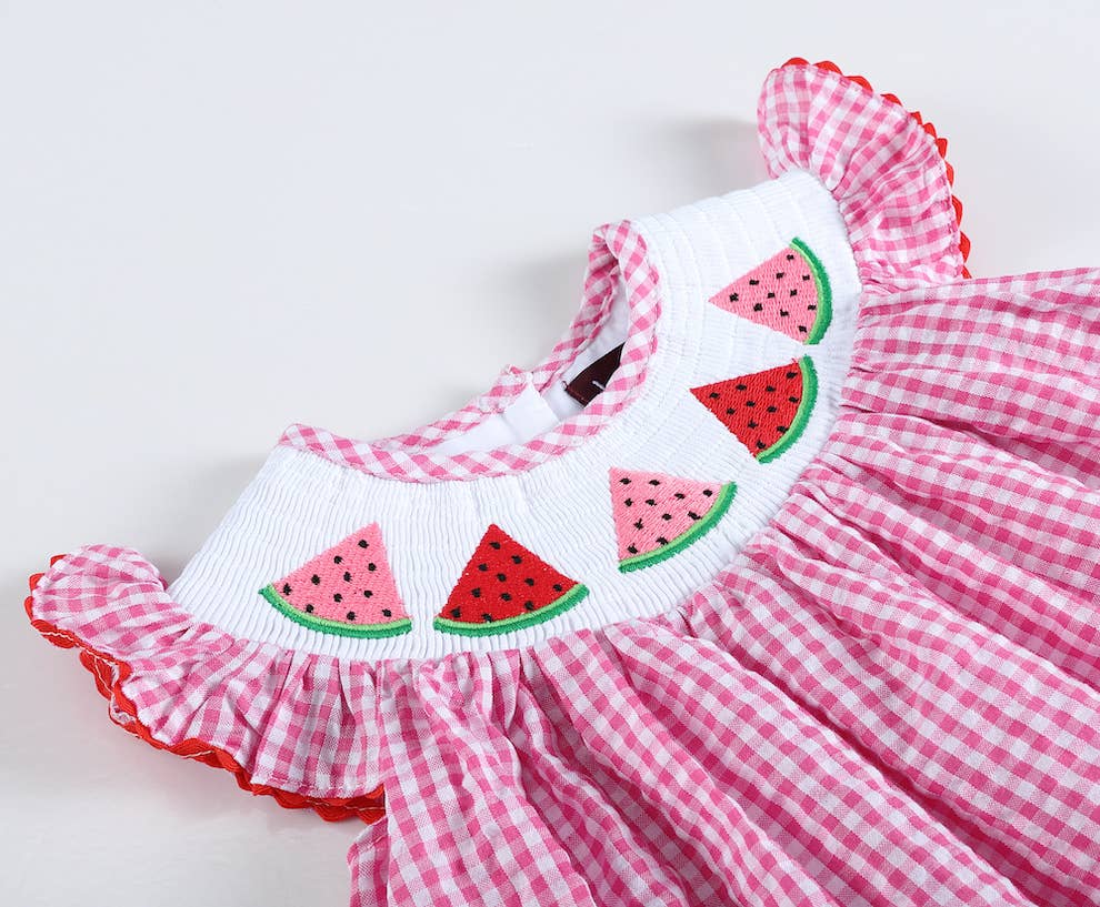 Lil Cactus - Pink Gingham Watermelon Smocked Dress - Premium Baby & Toddler Dresses from Lil Cactus - Just $32.95! Shop now at Pat's Monograms