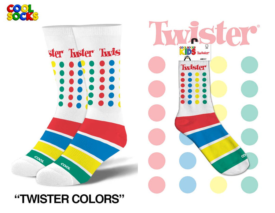 Twister Colors - Kids 4-7 Crew - Premium socks from Cool Socks - Just $9.95! Shop now at Pat's Monograms