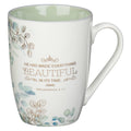 Beautiful in its Time Blue Floral Ceramic Mug - Ecclesiastes — Christian Art Gifts gift item