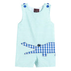 Aqua Striped Alligator Shortalls — Lil Cactus Baby & Toddler Outfits