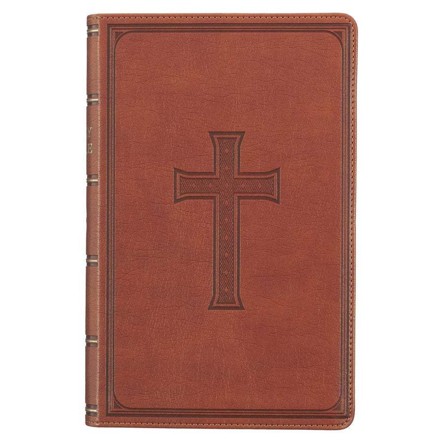 Brown Faux Leather Giant Print King James Bible - Premium Books and Devotionals from Christian Art Gifts - Just $39.99! Shop now at Pat's Monograms
