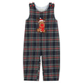 Navy and Red Plaid Reindeer Overalls — Lil Cactus