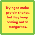 Protein shakes coaster — Drinks on Me coasters
