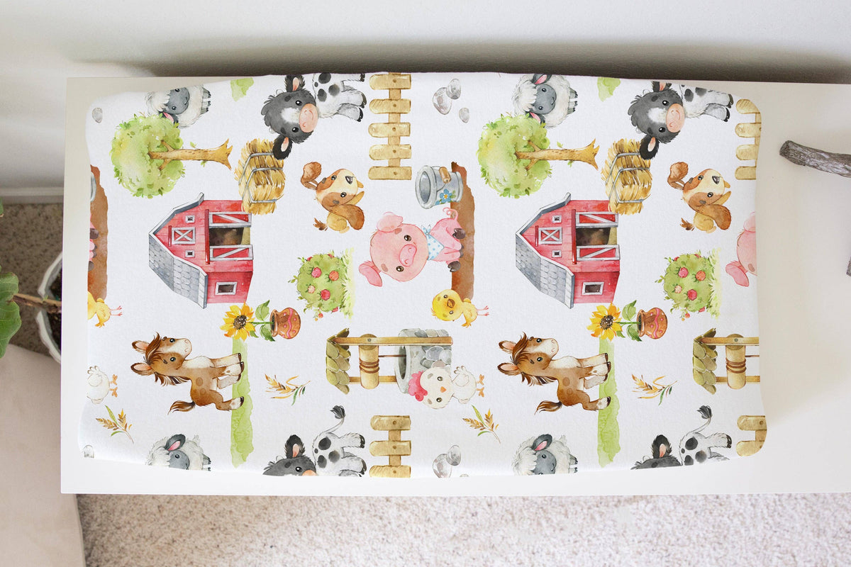 Changing Pad Cover - Farm Animals — Honey Lemonade