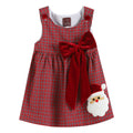 Red Plaid Santa Bow Sleeveless Babydoll Dress — Lil Cactus Baby & Toddler Dresses