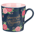 Strength & Dignity Pink Roses Coffee Mug - Prov. 31:25 — Christian Art Gifts gift item