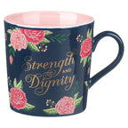 Strength & Dignity Pink Roses Coffee Mug - Prov. 31:25 — Christian Art Gifts gift item