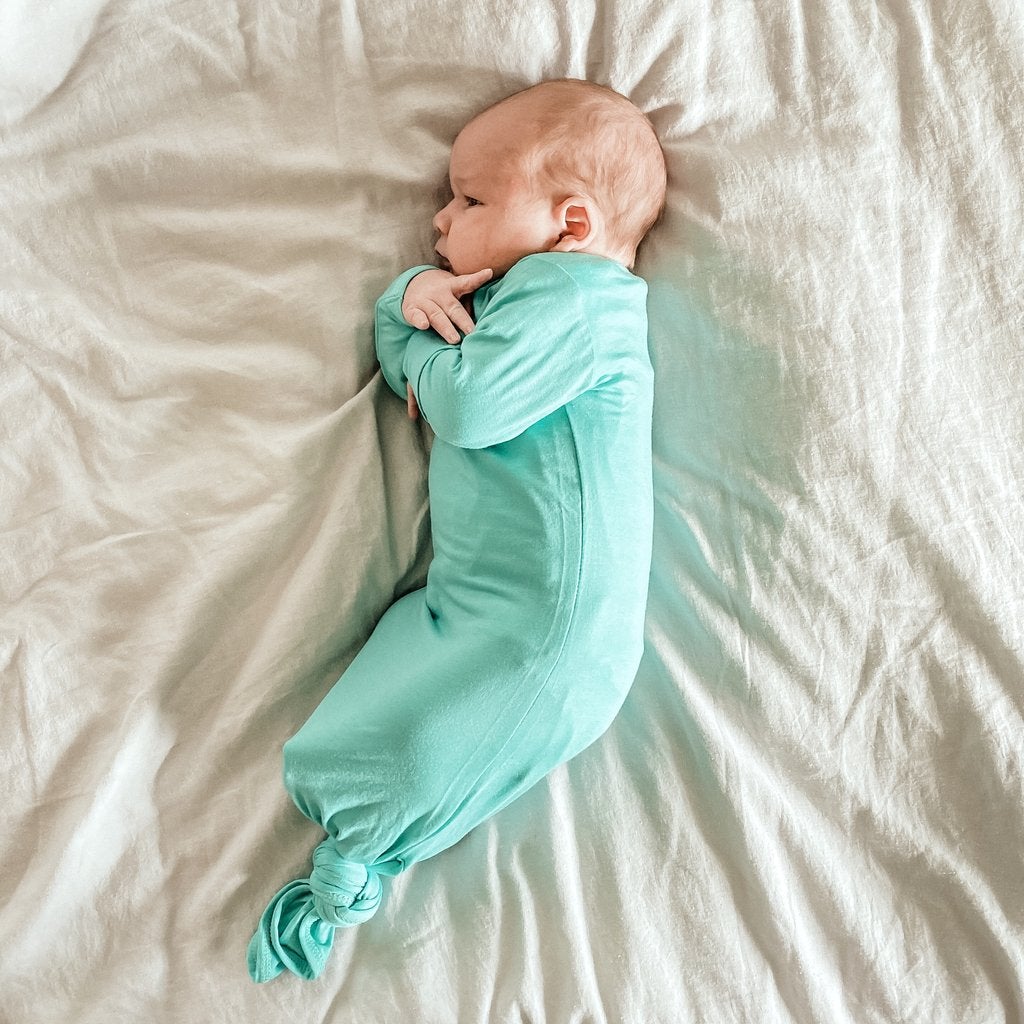 Mint Knotted Gown and Knot Cap - Premium Just for baby from Three Little Tots - Just $24.95! Shop now at Pat's Monograms