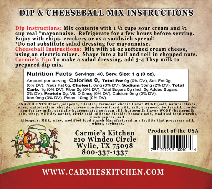 Jalapeno Ranch Dip - Premium Dips & Spreads from Carmie's Kitchen - Just $5! Shop now at Pat's Monograms
