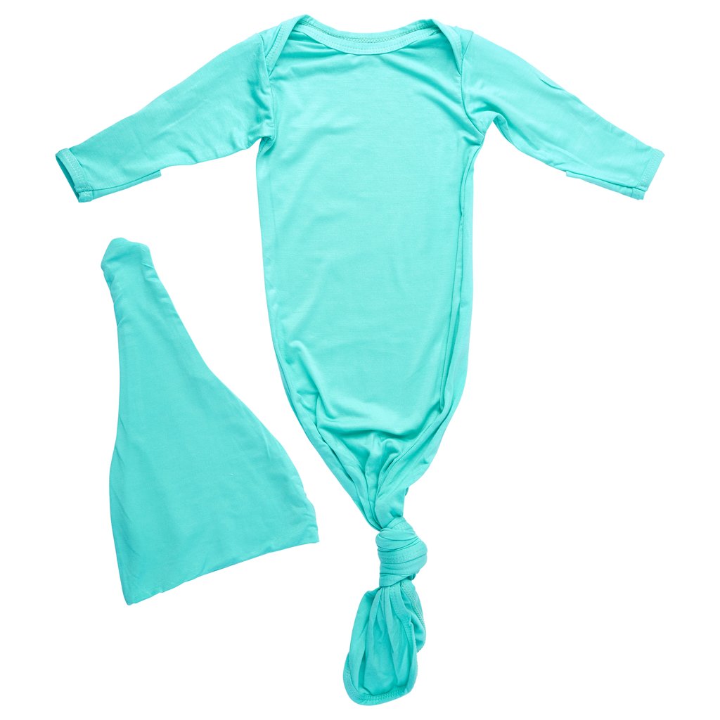 Mint Knotted PREEMIE Gown and Knot Cap - Premium Just for baby from Three Little Tots - Just $24.95! Shop now at Pat's Monograms