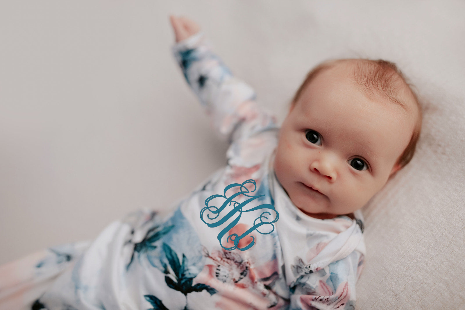 Watercolor Flower Knotted Baby Gown and Knot Cap - Premium Just for baby from Three Little Tots - Just $24.95! Shop now at Pat's Monograms